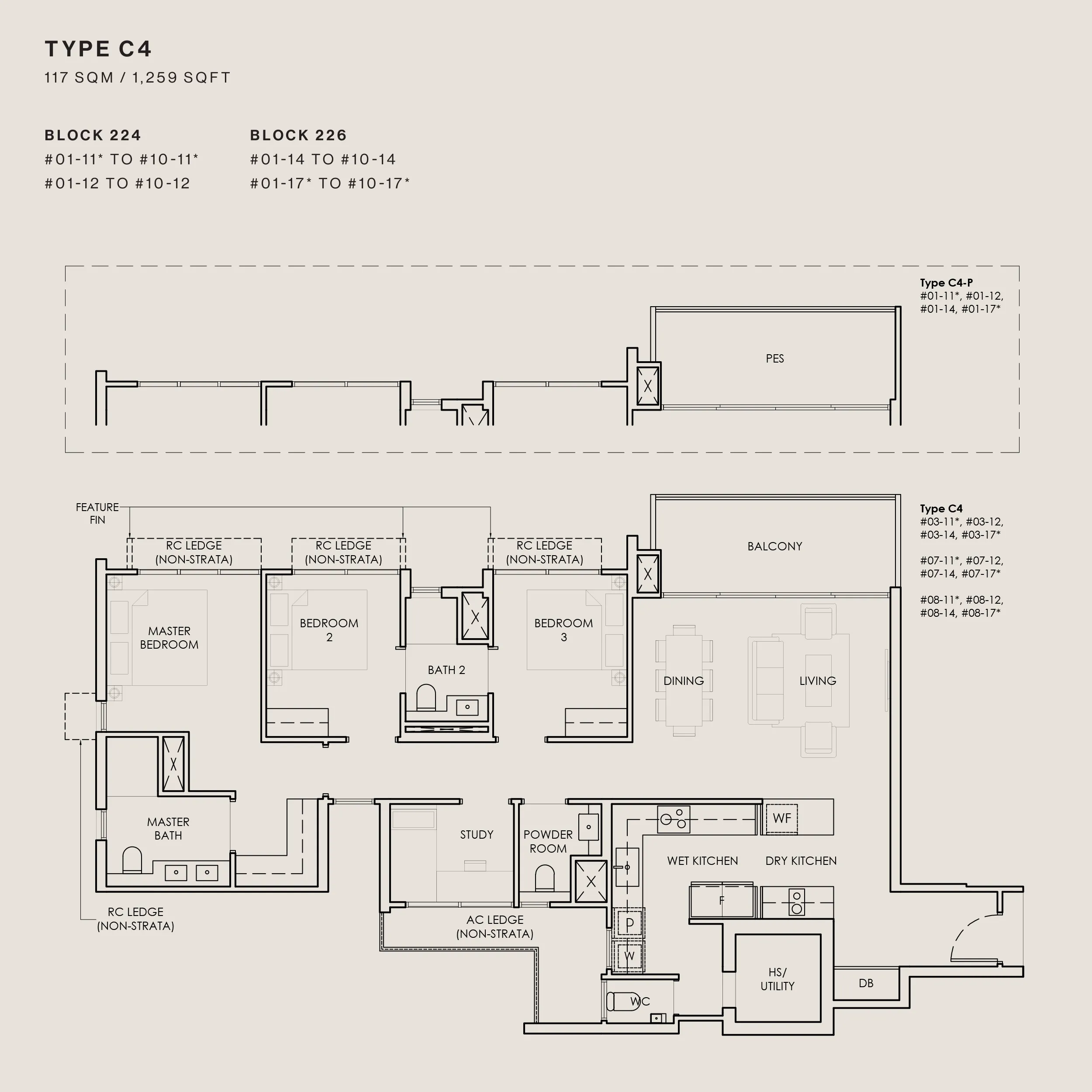 3-bedroom+study